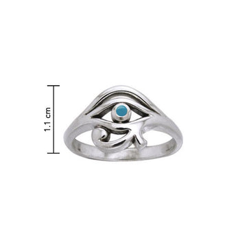 Eye of Horus Silver Ring with Gem TRI995 - Jewelry